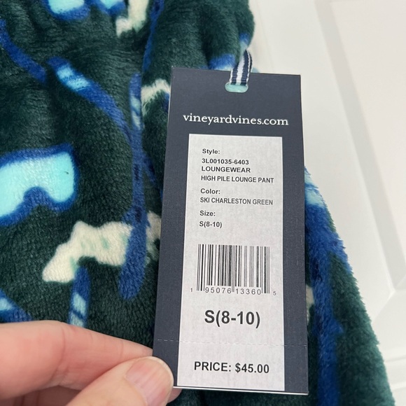 NWT Vineyard Vines boys high pile lounge pants size S 8 10 charleston green - Picture 2 of 5
